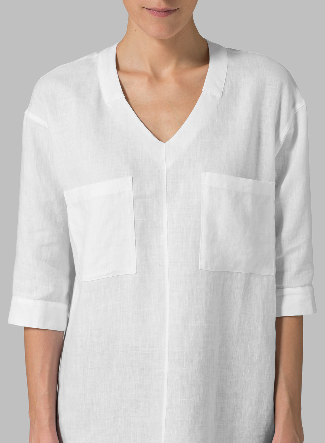 Cotton And Linen Dropped Shoulder Robe