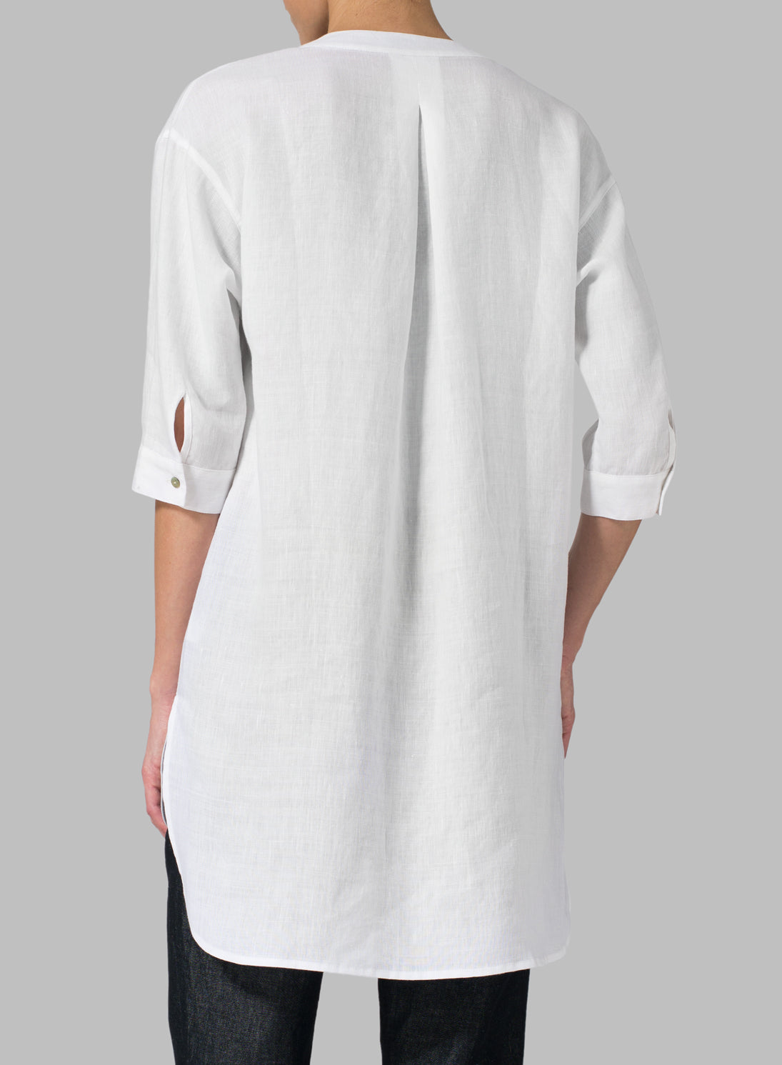 Cotton And Linen Dropped Shoulder Robe