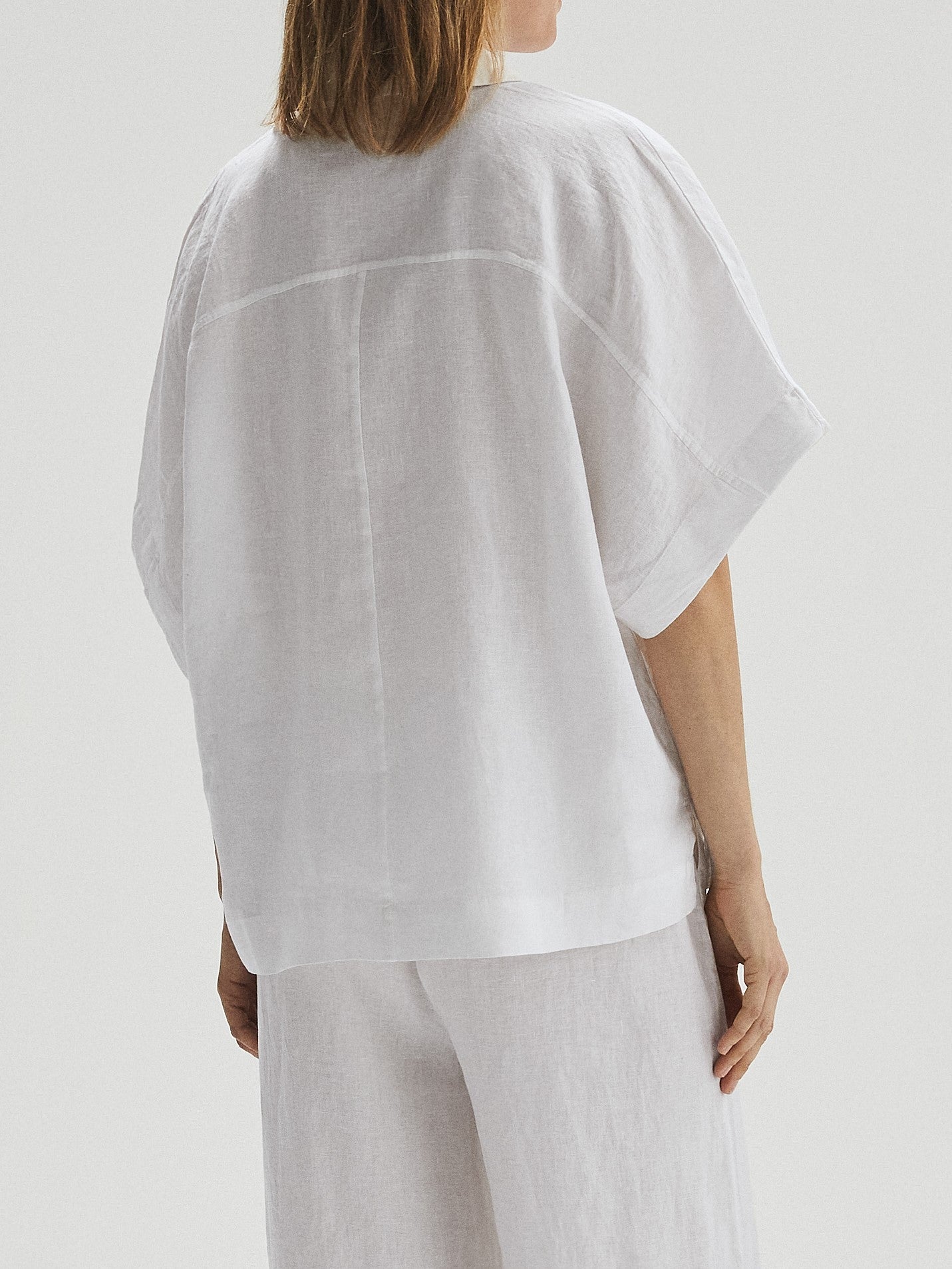 Cotton-Linen Elegant Bamboo Creative Print Casual Fashion V-Neck Short Sleeve Top