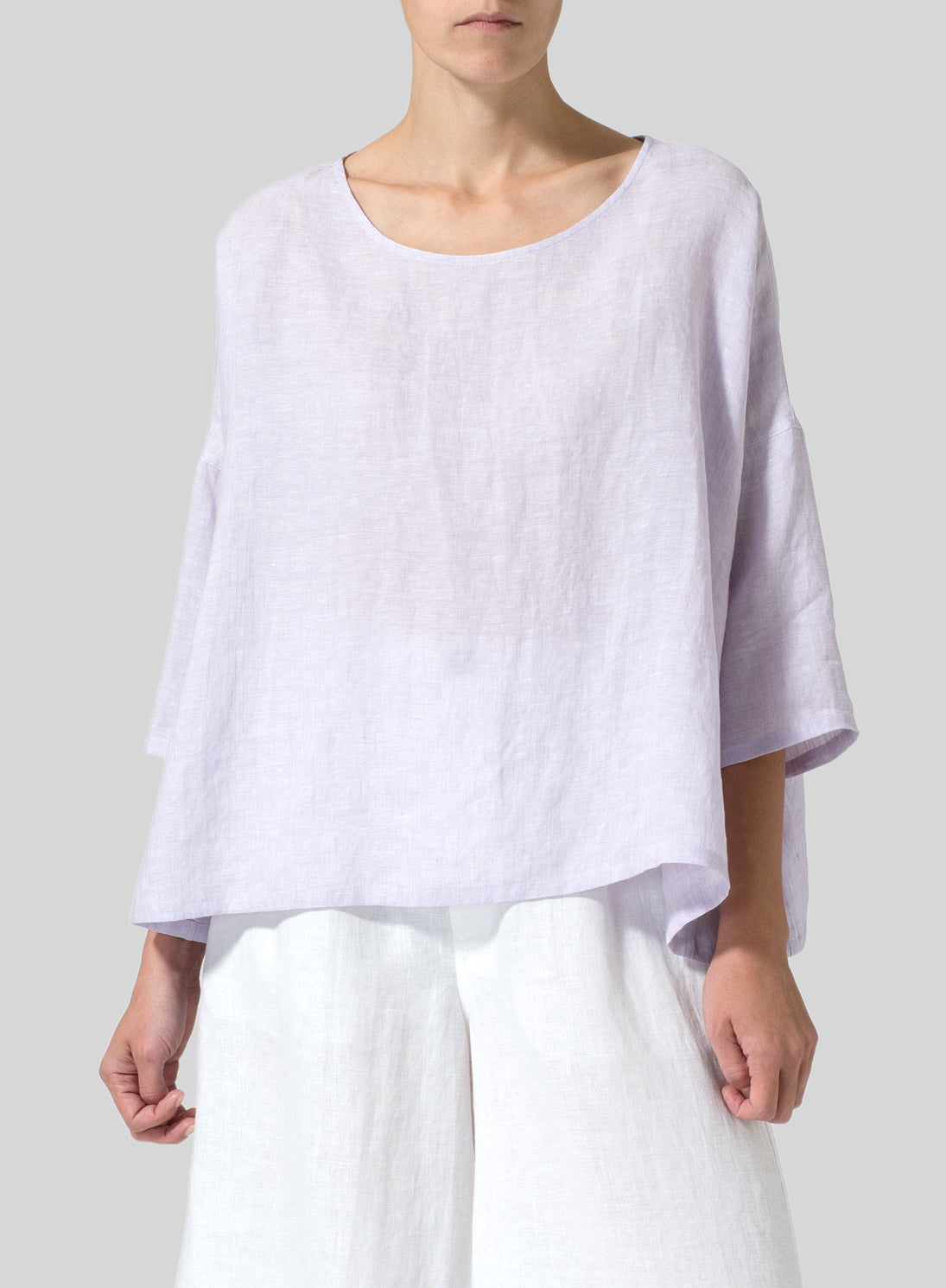 Cotton and Linen Drawstring Cuff Short Sleeve Top