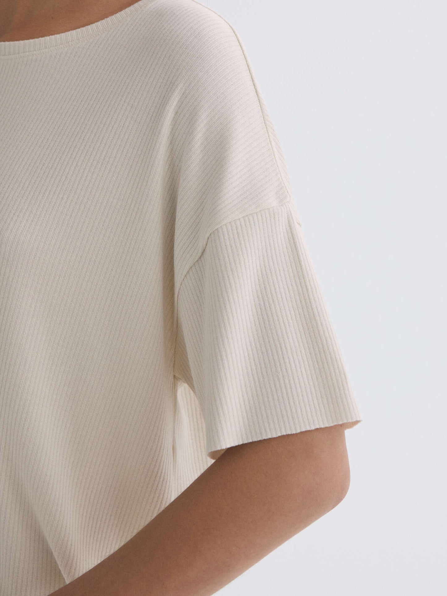 Natural Short Sleeve Knit T-Shirt