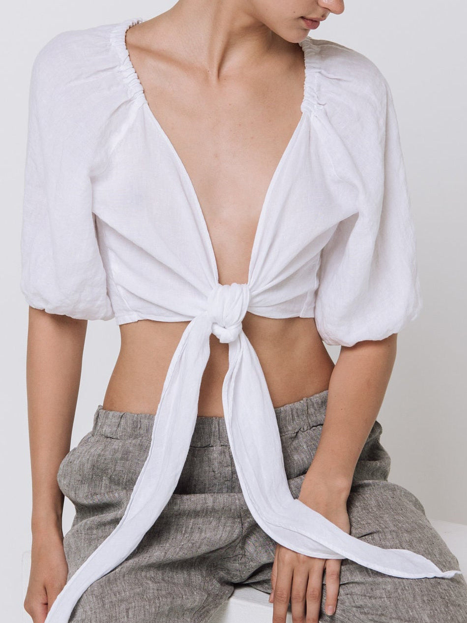 Wrap Top cotton and Linen Vest