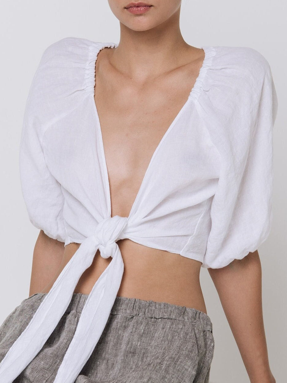 Wrap Top cotton and Linen Vest