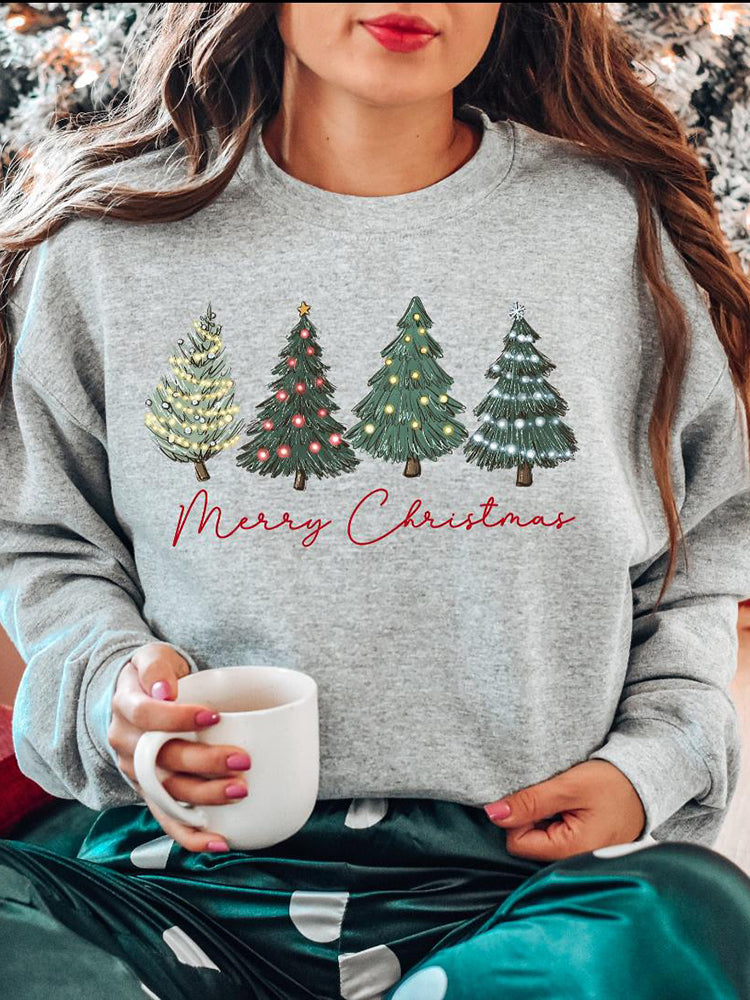 Retro Crewneck Christmas Tree Sweatshirt