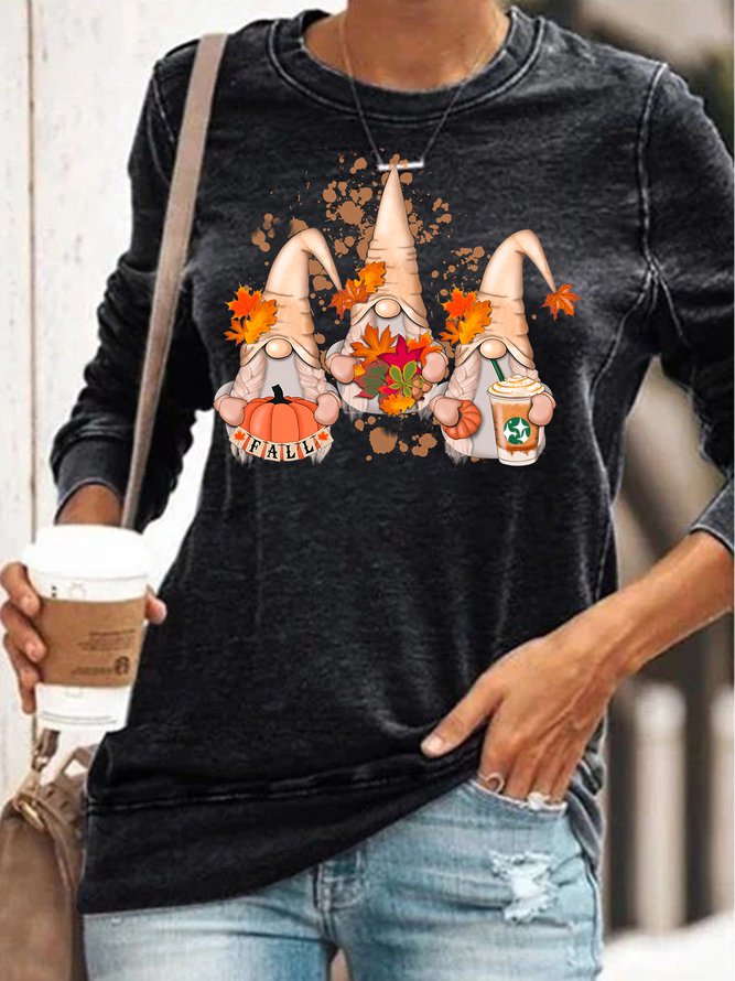 Womens Thanksgiving fall Casual Crew Neck Sweatshirts