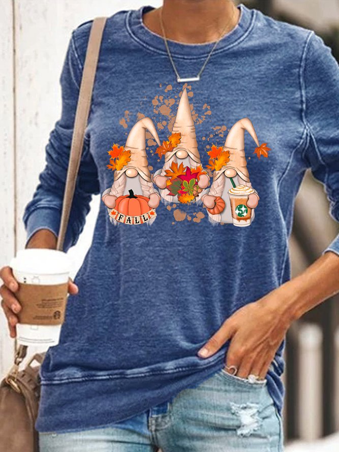 Womens Thanksgiving fall Casual Crew Neck Sweatshirts