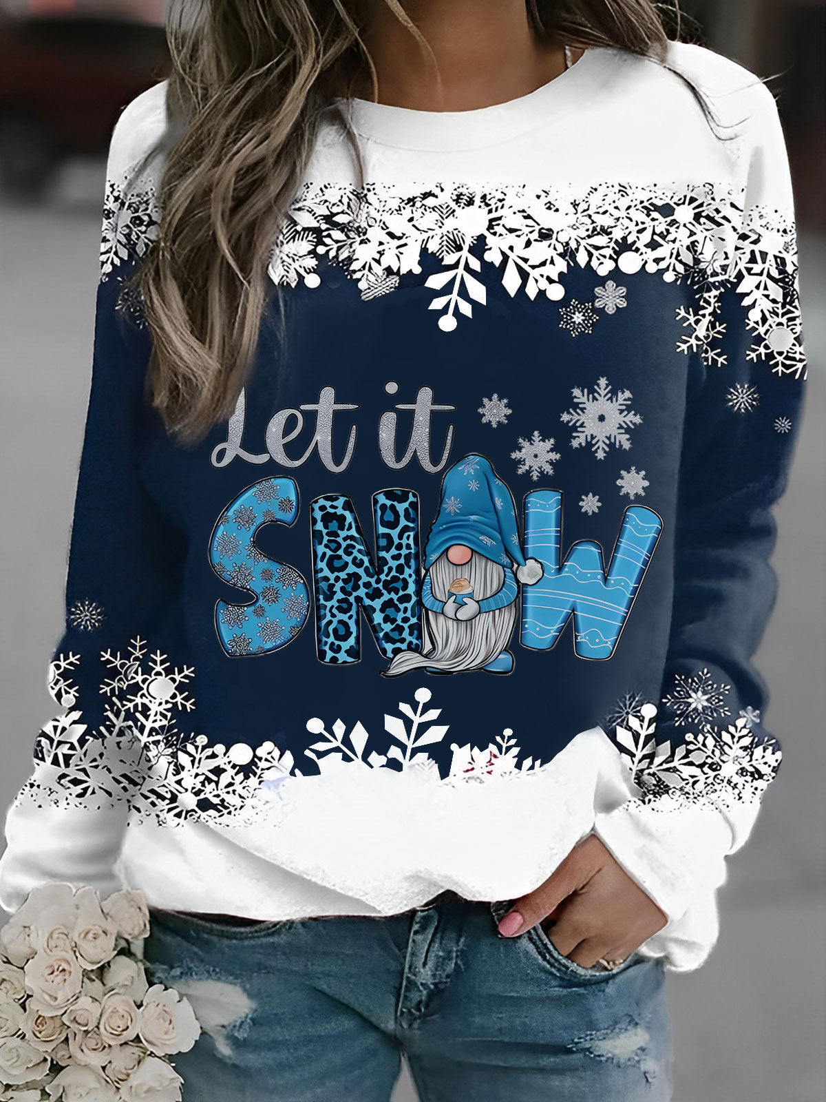 Let It Snow Snowflake Long Sleeve Shirt