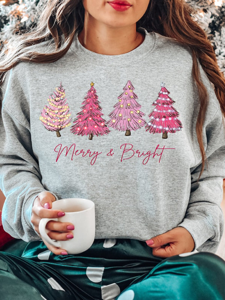 Vintage Pink Christmas Tree Sweatshirt