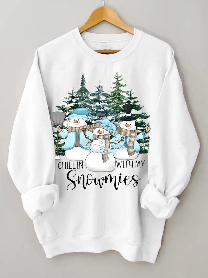 Chillin' With My Snowmies Crew Neck Shirt