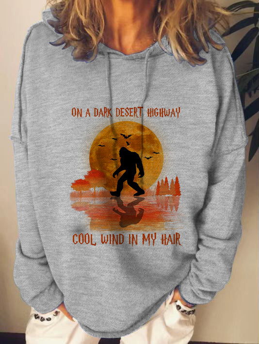 On A Dark Desert Highway Cool Wind In My Hair Halloween Print Sweatshirts